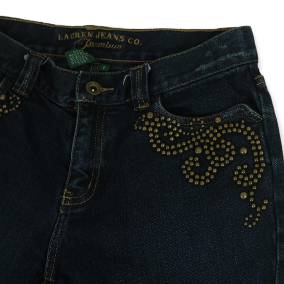 Ralph Lauren Studded Embellished Bootcut Jeans - Picture 3 of 11